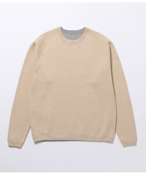 ADAM ET ROPE'(アダムエロペ)の「カシミヤ混リバーシブルニット(トップス・メンズ・カーキ系/ブラウン系2/キナリ・M/L)」の1枚目の写真