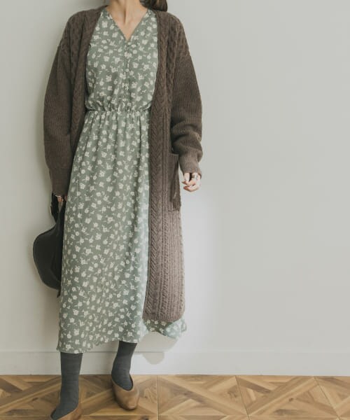 URBAN RESEARCH（アーバンリサーチ）の「復古印花洋裝（ワンピース/ドレス・レディース・薄荷綠/炭灰色・FREE）」の8枚目の写真