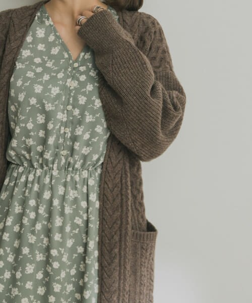 URBAN RESEARCH（アーバンリサーチ）の「復古印花洋裝（ワンピース/ドレス・レディース・薄荷綠/炭灰色・FREE）」の9枚目の写真