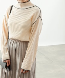 COLONY 2139（コロニートゥーワンスリーナイン）の「配色トリミングアウトリンキングニットプルオーバー（ニット/セーター・レディース）」