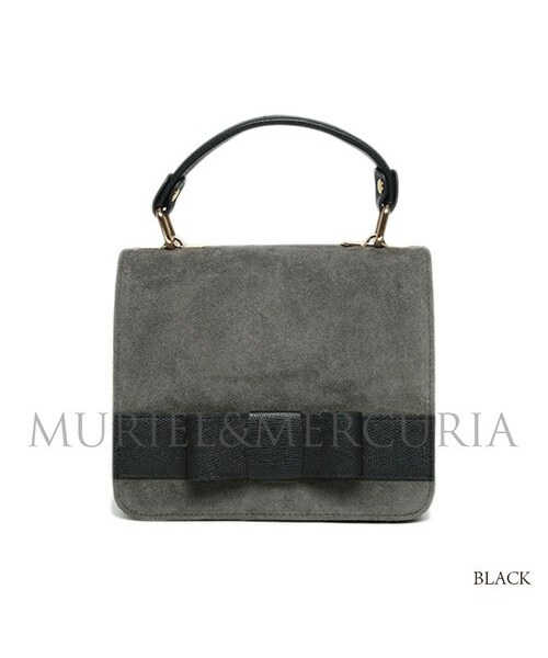 MURIEL&MERCURIA（マリエルアンドマキュリア）の「スクエアリボンバッグ（ハンドバッグ・レディース・PINK/BLACK・F）」の2枚目の写真