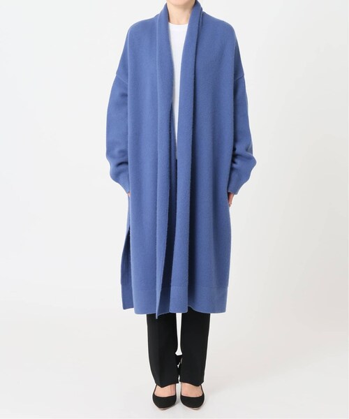 MUSE ドゥーズイエムクラス ニットガウン ブルー コート OLBIA JQファッション