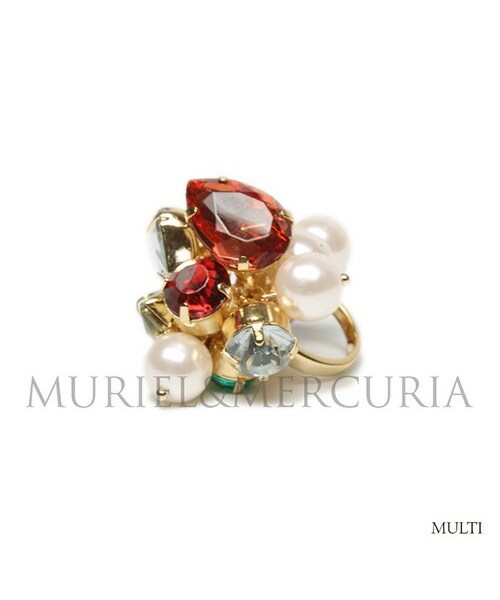 MURIEL&MERCURIA（マリエルアンドマキュリア）の「ランダムビジューリング（リング・レディース・CLEAR/MULTI・F）」の2枚目の写真