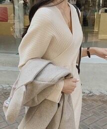 DHOLIC | [kclub] ウール混カシュクールニットワンピース(ワンピース)