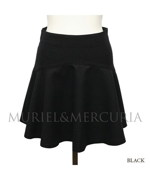 MURIEL&MERCURIA（マリエルアンドマキュリア）の「フレアシルクスカート（スカート・レディース・BEIGE/BLACK・36/38）」の2枚目の写真