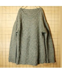 -- | EURO 丸首 ウール ニット セーター グリーン メンズL相当 ヨーロッパ古着(ニット/セーター)