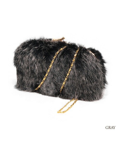 MURIEL&MERCURIA(マリエルアンドマキュリア)の「ラビットファークラッチバッグ(クラッチバッグ・レディース・GRAY/NAVY・F)」の1枚目の写真