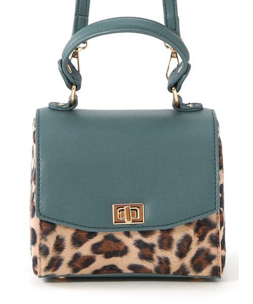 GRL（グレイル）の「2WayレオパードXレザーショルダーバッグ（ショルダーバッグ・レディース・モカ/グリーン・F）」の2枚目の写真