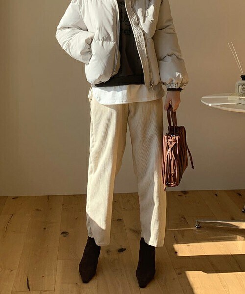 DHOLIC（ディーホリック）の「ベルト付コーデュロイパンツ（その他パンツ・レディース・カーキブラウン/ホワイト/ブラック・ONESIZE）」の2枚目の写真