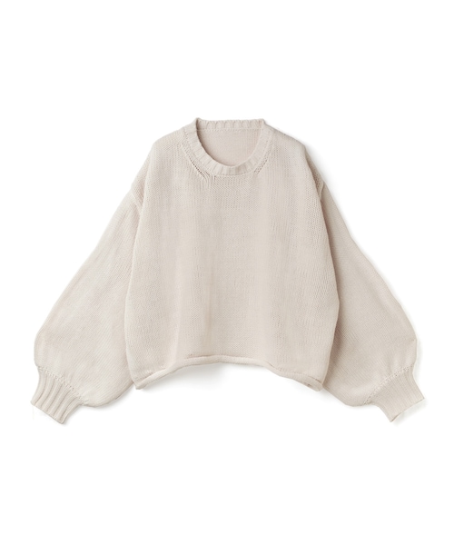 GRL（グレイル）の「ラウンドヘムショート丈ニットトップス（ニット/セーター・レディース・アイボリー/オフベージュ/ブラック・F）」の3枚目の写真