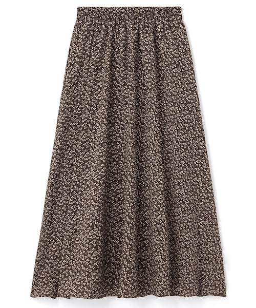 GRL（グレイル）の「小花柄フレアスカート（スカート・レディース・ブラック/ブラウン・M）」の2枚目の写真