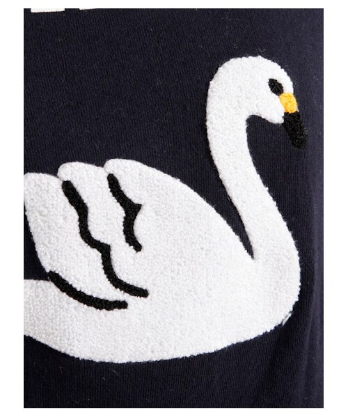 E hyphen world gallery（イーハイフンワールドギャラリー）の「・スワン刺繍スエットプルオーバー（カットソー・レディース・アイボリー/杢グレー/ダークネイビー・F）」の9枚目の写真