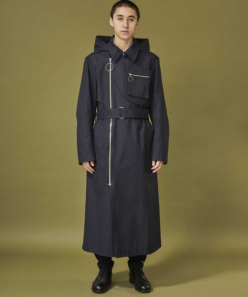 YUKI HASHIMOTO ユウキハシモト トレンチコート ブラック 44 YUKI HASHIMOTO（ユウキ ハシモト）のCROSSOVER TRENCH COAT