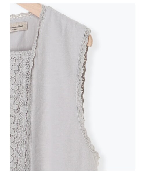 Samansa Mos2（サマンサ モスモス）の「胸元レースノースリワンピース  