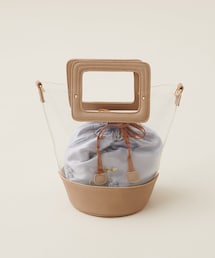 natural couture | 刺繍巾着付きクリアバッグ(ショルダーバッグ)