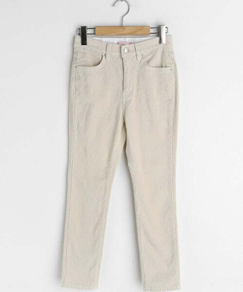 DHOLIC(ディーホリック)の「裏起毛コーデュロイパンツ(その他パンツ・レディース・ホワイト/ブラウン・S/M/L)」の1枚目の写真