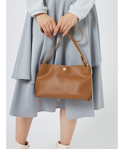 Rewde（ルゥデ）の「【3ポケット】 ＺＩＰライトショルダーバッグ （1R18-BA1566）（ショルダーバッグ・レディース・グリーン/ホワイト/ブラック/ブラウン/ピンク・F）」の4枚目の写真