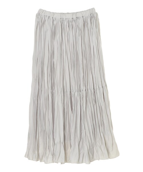 AMERICAN HOLIC（アメリカンホリック）の「切り替えワッシャーティアードプリーツスカート（スカート・ライトグレー/ブラック/ベージュ/カーキ/パープル・M/L）」の6枚目の写真