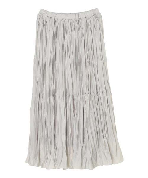 AMERICAN HOLIC（アメリカンホリック）の「切り替えワッシャーティアードプリーツスカート（スカート・ライトグレー/ブラック/ベージュ/カーキ/パープル・M/L）」の11枚目の写真