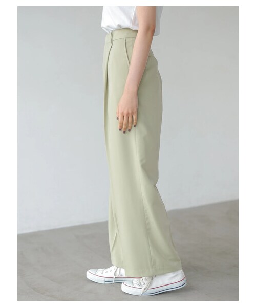 AMERICAN HOLIC（アメリカンホリック）の「センタープレスワイドパンツ（パンツ・ライトグレー/ブラック/ライトグリーン・S/M/L）」の3枚目の写真