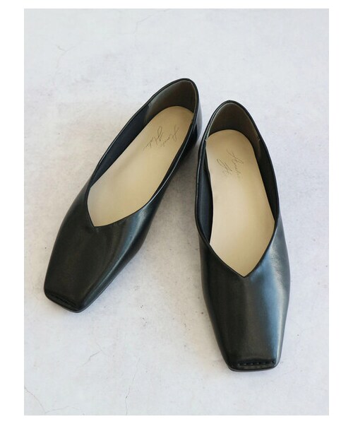 AMERICAN HOLIC（アメリカンホリック）の「【先行予約】ふっくらクッションスクエアステッチフラットシューズ（シューズ・アイボリー/グレー/ブラック/ベージュ/イエロー/ターコイズブルー/ライラック・S/M/L）」の6枚目の写真