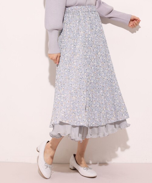 one after another NICE CLAUP（ワンアフターアナザーナイスクラップ）の「リバーシブルスカート（スカート・レディース・ベージュ/ライトグレー/アイボリー/ラベンダー・0）」の3枚目の写真