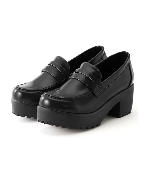 GRL（グレイル）の「厚底ローファー（ローファー・レディース・ベージュ/ブラック・24.5）」の2枚目の写真