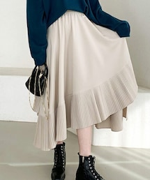 DHOLIC | アンバランスプリーツスヘムカート(スカート)