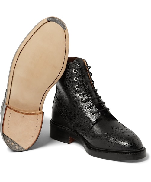 THOM BROWNE(トムブラウン)の「Thom Browne Pebbled-Leather Brogue Boots(ブーツ・メンズ・Black・US 8/US 7/US 11/US 12/US 9/US 10)」の8枚目の写真