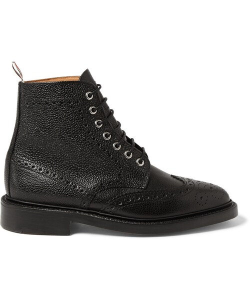 THOM BROWNE(トムブラウン)の「Thom Browne Pebbled-Leather Brogue Boots(ブーツ・メンズ・Black・US 8/US 7/US 11/US 12/US 9/US 10)」の6枚目の写真