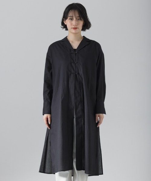 PAGEBOY（ページボーイ）の「【WEB先行予約】シアーボイルチャイナシャツワンピース（ワンピース/ドレス・レディース・オフホワイト/ブラック/グレージュ・F）」の6枚目の写真