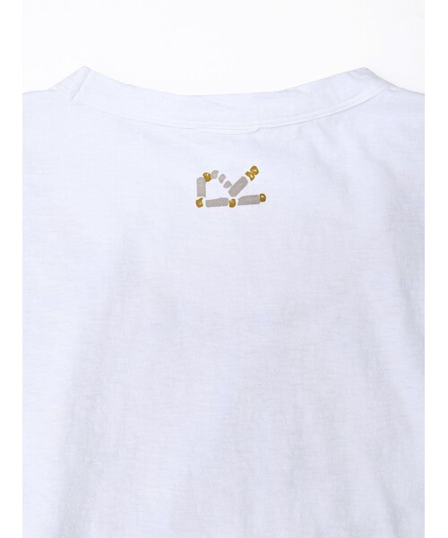 45R ビーズネックレスプリントのビッグスリットTシャツ 45R（フォーティファイブアール）の「ビーズネックレスプリント