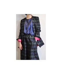 -- | 千鳥ジャケット(ノーカラージャケット)