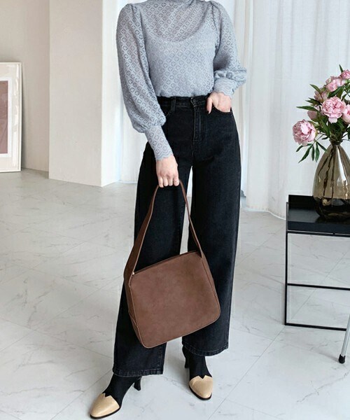 DHOLIC（ディーホリック）の「ハイウエストデニムパンツ（デニムパンツ・レディース・ライトブルーデニム/ディープブルーデニム/ブラック・S/M/L）」の2枚目の写真