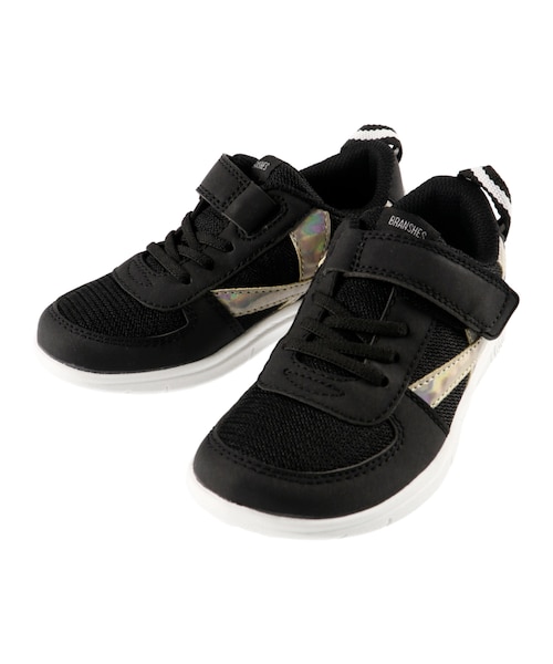 BRANSHES(ブランシェス)の「IFME Light/イフミーライトコラボ配色スニーカー(スニーカー・キッズ・オフホワイト/パープル/ブラック・14cm~21cm)」の2枚目の写真