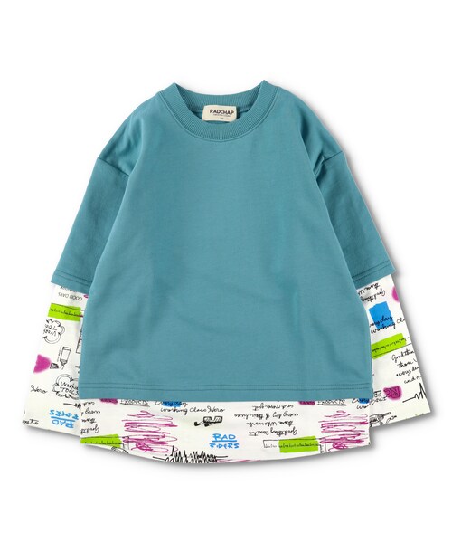 RADCHAP(ラッドチャップ)の「重ね着風トレーナー(スウェット・キッズ・ベージュ/ブルー・90cm~150cm)」の2枚目の写真