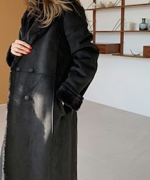 DHOLIC | [ontheriver] エコファーロングムートン風コート(ムートンコート)