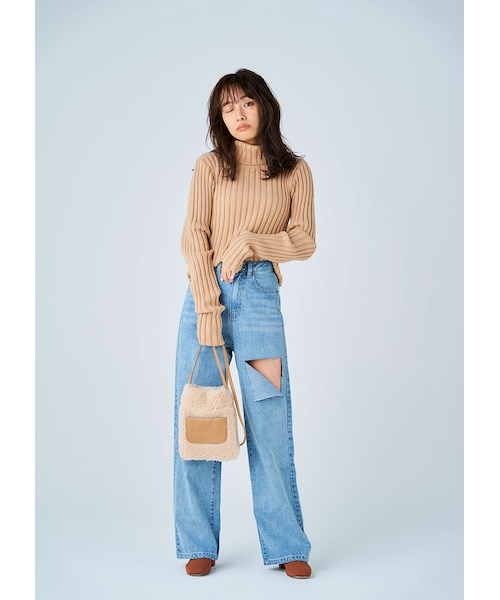 N WITH.（エヌウィズ）の「ダメージデニムパンツ1月下旬（デニムパンツ・レディース・ブルー・S/M）」の2枚目の写真