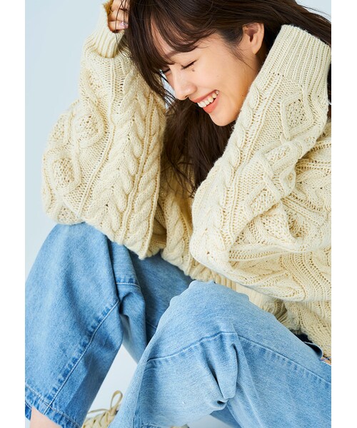 N WITH.（エヌウィズ）の「ダメージデニムパンツ1月下旬（デニムパンツ・レディース・ブルー・S/M）」の3枚目の写真