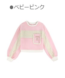 Bobon21 | BIGポケット裏起毛ボアボーダースウェット-全3色-(スウェット)