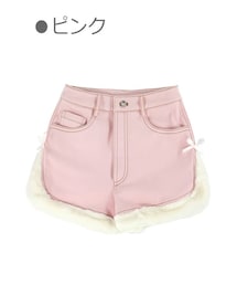 Bobon21 | 裏起毛サイドスリット入りデニムショーパン-全２色-(デニムパンツ)