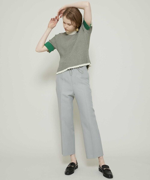 AKANE UTSUNOMIYA◆ゼロコットンショートニット/トップス/カットソー/FREE/コットン/ブルー/SAK-FK01-1001 AKANE UTSUNOMIYA（アカネウツノミヤ）の「ゼロコットンショート