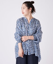 未使用級 希少♪ ビアズリー インディゴ更紗ブラウス 日本製 定価4.7万 20210114020057706_215.jpg