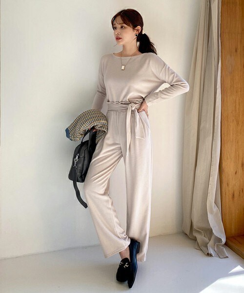 DHOLIC（ディーホリック）の「Tシャツ&リボンパンツSET（その他トップス・レディース・ココア/ベージュ/ブラック・ONESIZE）」の3枚目の写真