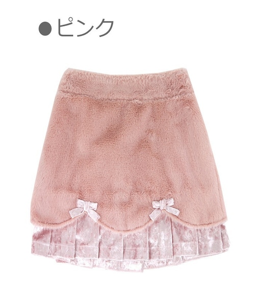 Bobon21（ボボンニジュウイチ）の「ふわもこ異素材MIXタイトスカート-全２色-（スカート・レディース・ホワイト/ピンク・S/M/L）」の2枚目の写真