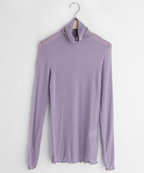 DHOLIC(ディーホリック)の「ウェーブシアーTシャツ(Tシャツ/カットソー・レディース・グレー/ベージュ/パープル/ホワイト/ブラック/ブルー・ONESIZE)」の6枚目の写真