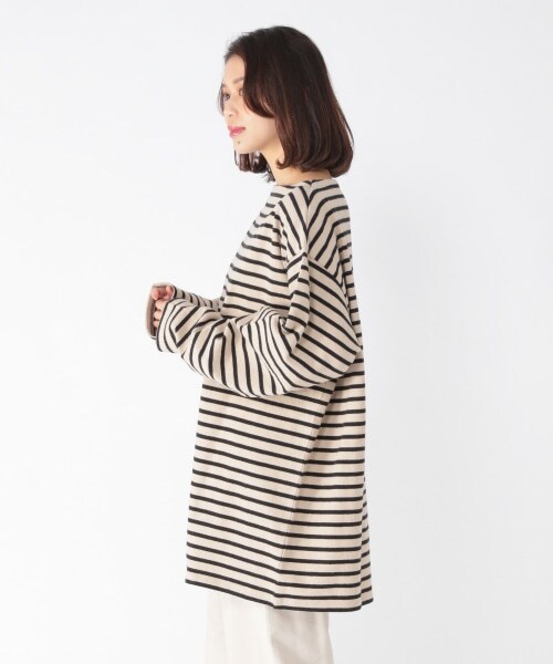 studio CLIP（スタディオクリップ）の「[ユニセックス]起毛ボーダーワイドプルオーバー（トップス・ブラック/レッド/ネイビー）」の8枚目の写真