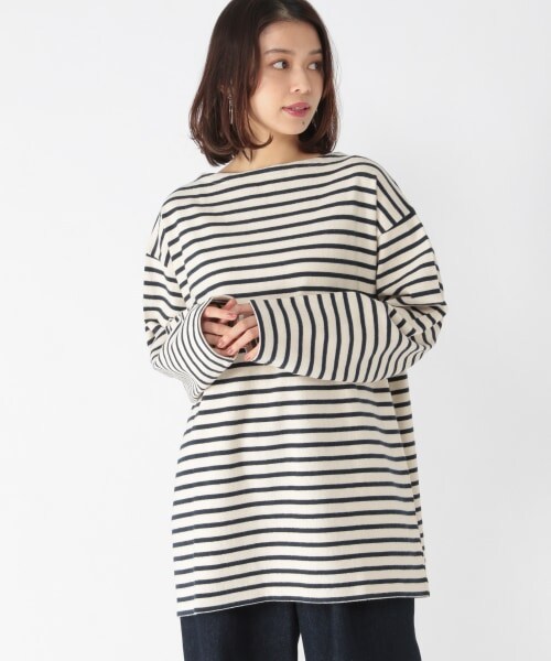 studio CLIP（スタディオクリップ）の「[ユニセックス]起毛ボーダーワイドプルオーバー（トップス・ブラック/レッド/ネイビー）」の3枚目の写真