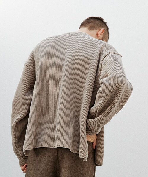 LIDNM(リドム)の「OVERSIZED 7G AZE KNIT(ニット/セーター・メンズ・ホワイト/ベージュ・M/L)」の16枚目の写真