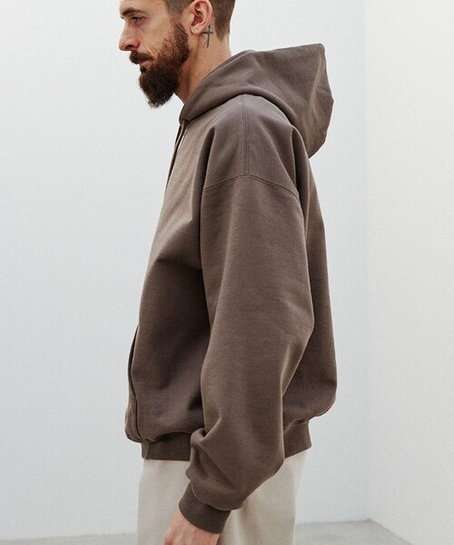 LIDNM（リドム）の「WIDE LOOSE PARKA（パーカー・メンズ・ブラウン/ホワイト・M/L）」の19枚目の写真